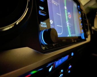 2020-2023 Toyota Tacoma Oversized Radio Knob, Black Anodized with Illuminating Ring