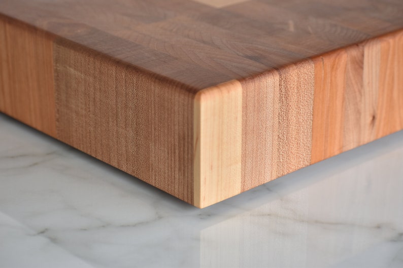 Extra Large Handmade in Canada Cherry and Maple and Birch End Grain Cutting Board image 5
