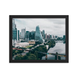 City Skyline Framed on Paper, Austin Texas