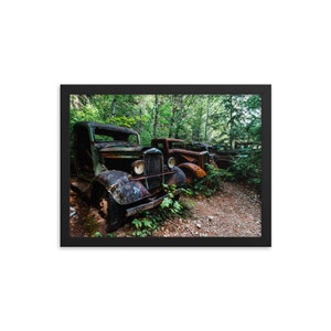 Rustic Classic Trucks Abandoned FRAMED on Paper