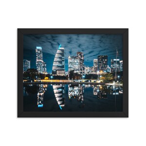 Austin Texas Skyline at Night FRAMED on Luster Paper
