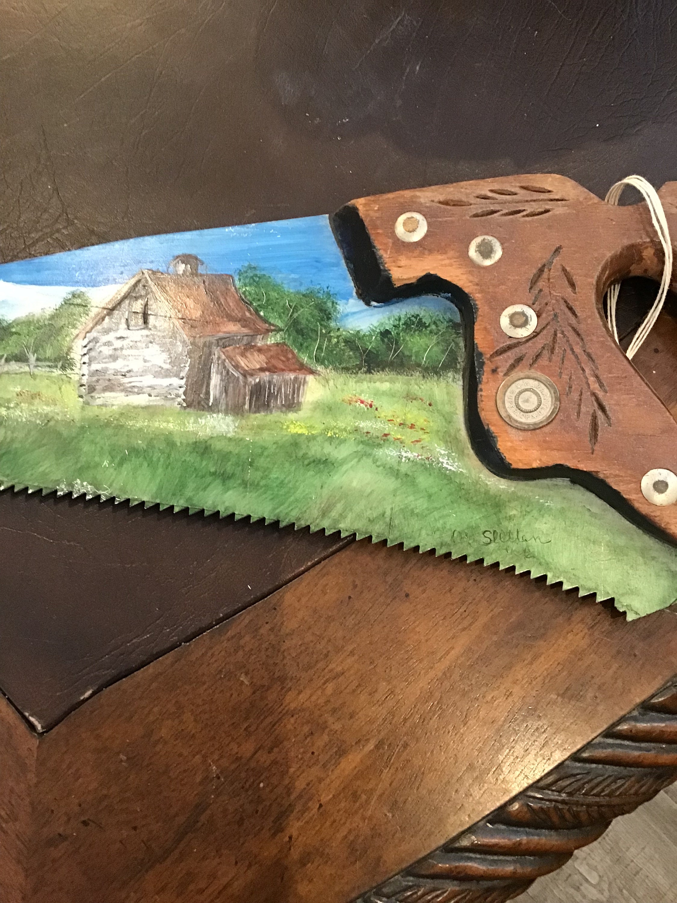 Super Beautiful Hand Painted Vintage Saw - Etsy Canada