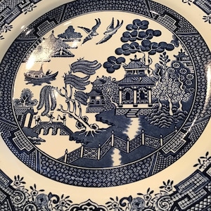 1-Blue Willow, Churchill, England, 10 7/8” Dinner Plate