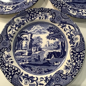 3- SPODE, Italian 7.5” Salad Plates, Made in England