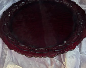 1-Avon Deep Red Cape Cod 10.5” Dinner Plate