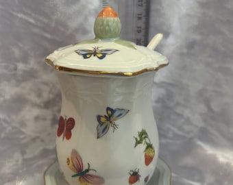 Vintage Ardalt Lenwile Honey/Jam Jar with butterflies, lady bugs and strawberries
