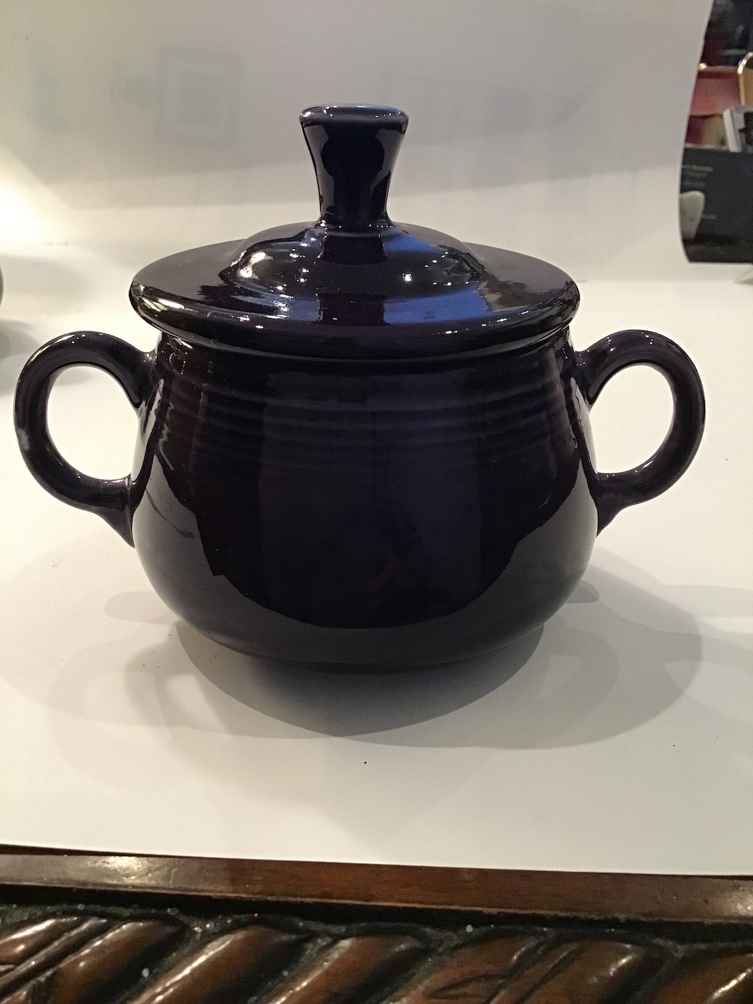 Homer Laughlinfiestaware Plum Color Sugar Bowl Etsy