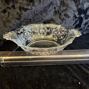 Fostoria,  Navarre 8” handled oval shape bowl.