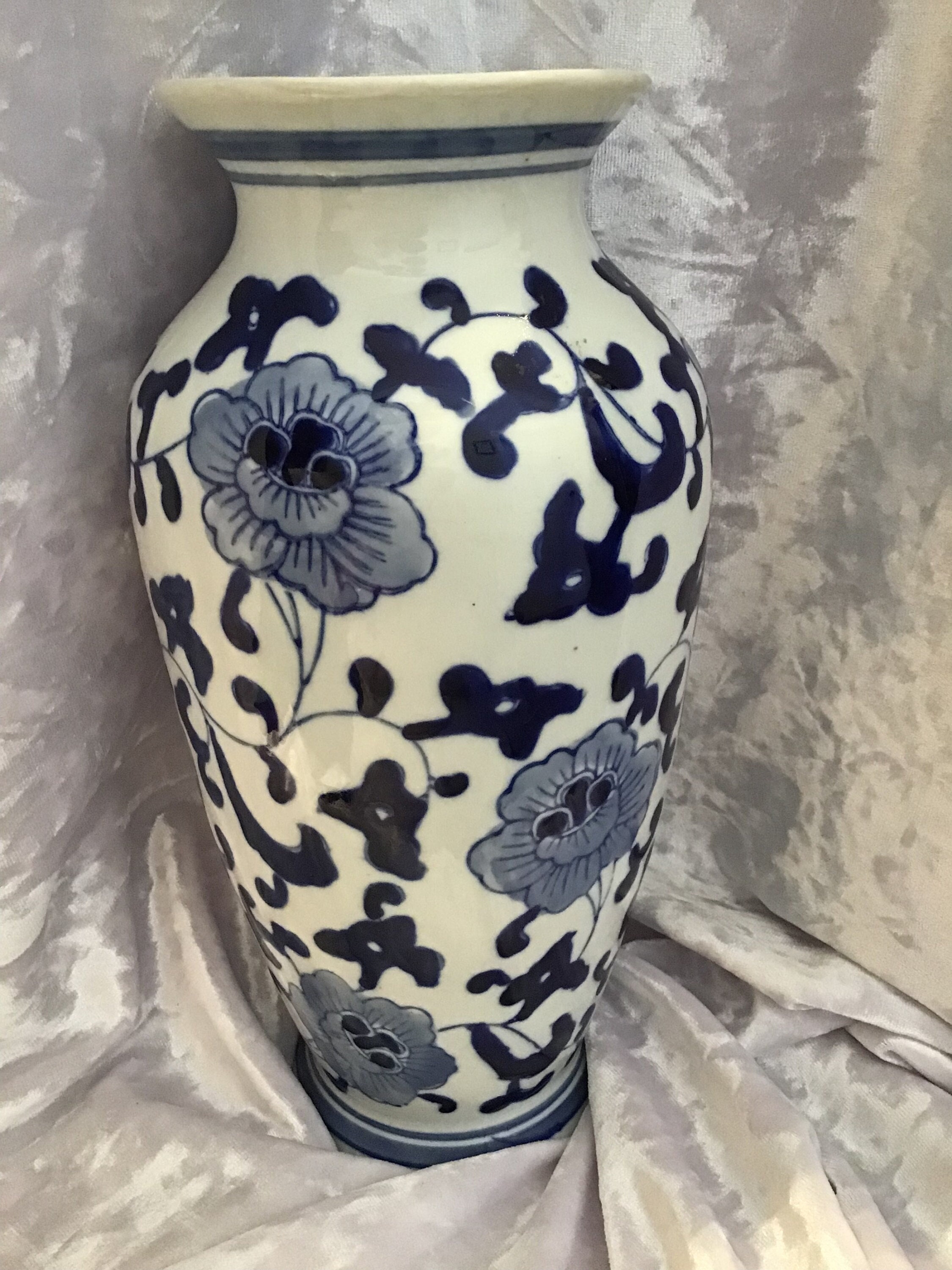 Porcelain Vase-Fantastic Floral Asian Vase