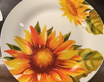 2-Royal Norfolk  Sunflowers 10” Dinner Plates