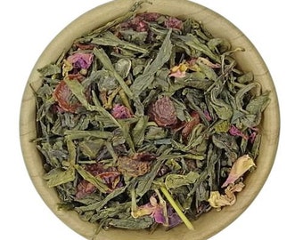 Blend of herbal tea Cranberry green tea natural loose leaf antioxidants Superior Quality