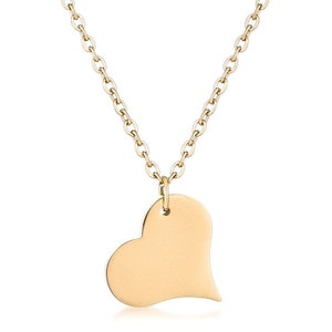 Gold Tone Heart Pendant, Bridesmaid gift, Best friends, Two Lover necklace, Sister&#39;s gift, Friendship Necklace, Heart Necklace