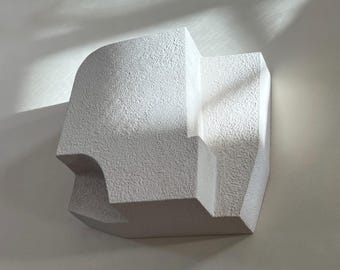 Abstract wall sculpture - Dimensional plaster art - Wall objects - Minimalist sculpture - 02