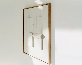 07 - Dimensional wall art Plaster painting Framed sculptural wall art 3D Relief art