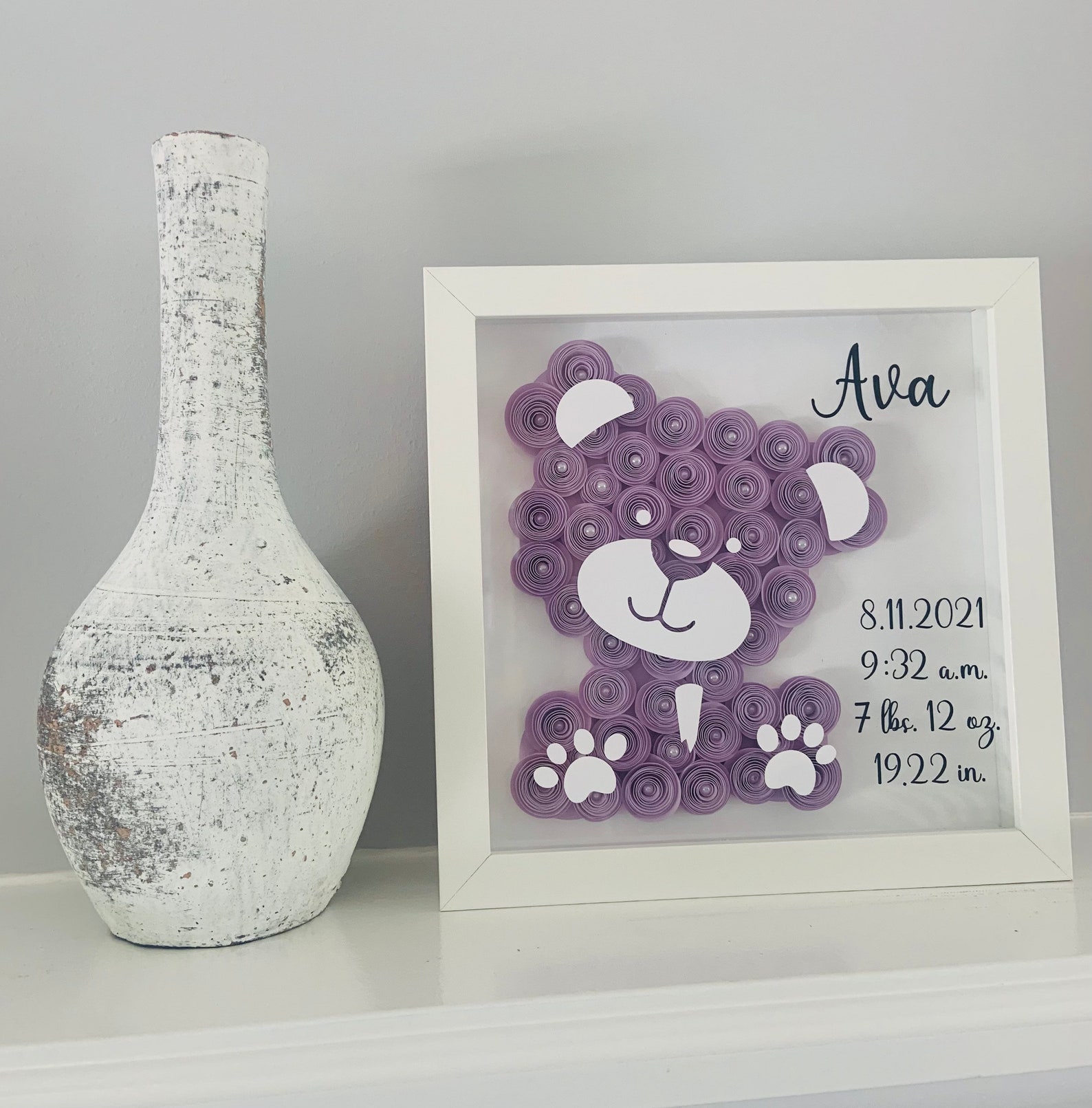 Personalized Baby Shadow Box Custom Gift for Newborn Baby Etsy