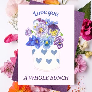 Tarjeta digital / Tarjeta imprimible para San Valentín / Tarjeta "Te amo a todos" / Tarjeta con pensamientos en acuarela / Tarjeta "Te amo" / Descarga instantánea / Impresión de 5 x 7