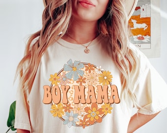 Boy Mama Shirt, Boy Mom, Mama Floral Shirt, Comfort Colors, Mom Gift Shirt, Mama Tshirt, Cute Boy Mom Shirt, New Mama Shirt, Mom of Boys