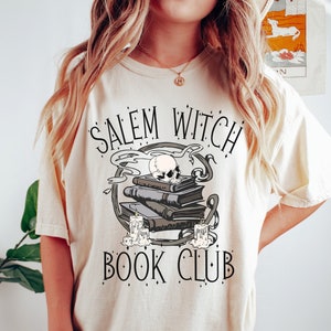 Camisa del club de lectura de brujas de Salem, camisa de colores cómodos de Halloween, camisa de Halloween de bruja, camiseta de Salem, camiseta espeluznante, camisa de Halloween para mujeres, regalos
