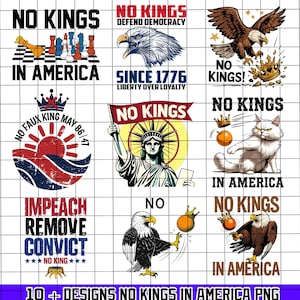 Bundle No Kings In America PNG, Anti-Trump Png, No Kings in America Png, Protest png, Gift for Anti-MAGA Patriotic Png, Digital download