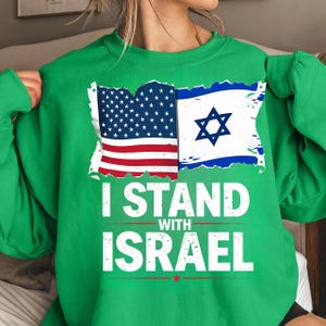 Ich stehe mit Israel-Hemden USA Israel-Flagge Unterstützung Israel Png, Israel und die USA-Flaggen png, jüdischer Png, israelischer Entwurf, USA- und Israel-Flaggen