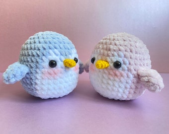 Pluszowy pingwinek na szydełku, ręcznie robiona zabawka amigurumi