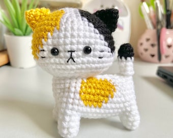 Crochet Cat Amigurumi, Handmade Acrylic Yarn Toy