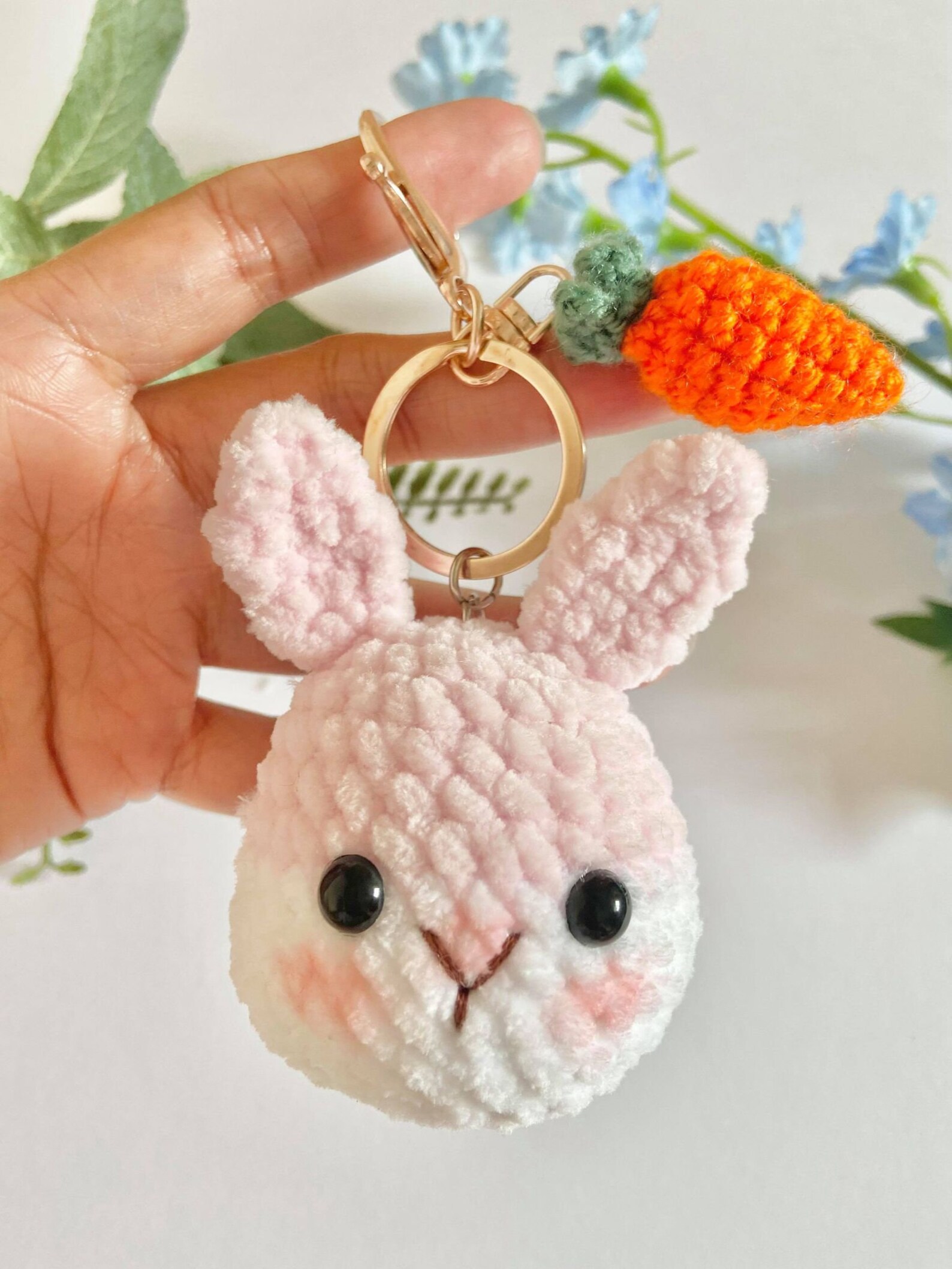Crochet Handmade Keychain Rabbit with Carrot Etsy