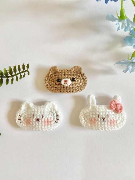 Crochet Handmade Hair Clips Lovely Cat Bear Rabbit 