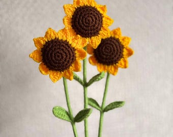 Handmade Crochet Sunflower Bouquet, Anniversary Gift