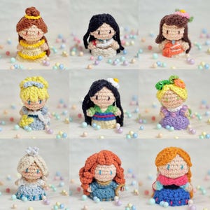 Crochet Mini Princess Keychain, Cute Mini Amigurumi, Princess Keychain, Gift