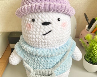 Crochet Ice Bear, Soft toy, Cute bear, Cute toy, Crochet Bear, Teddy bear, Amigurumi, Crochet Gift