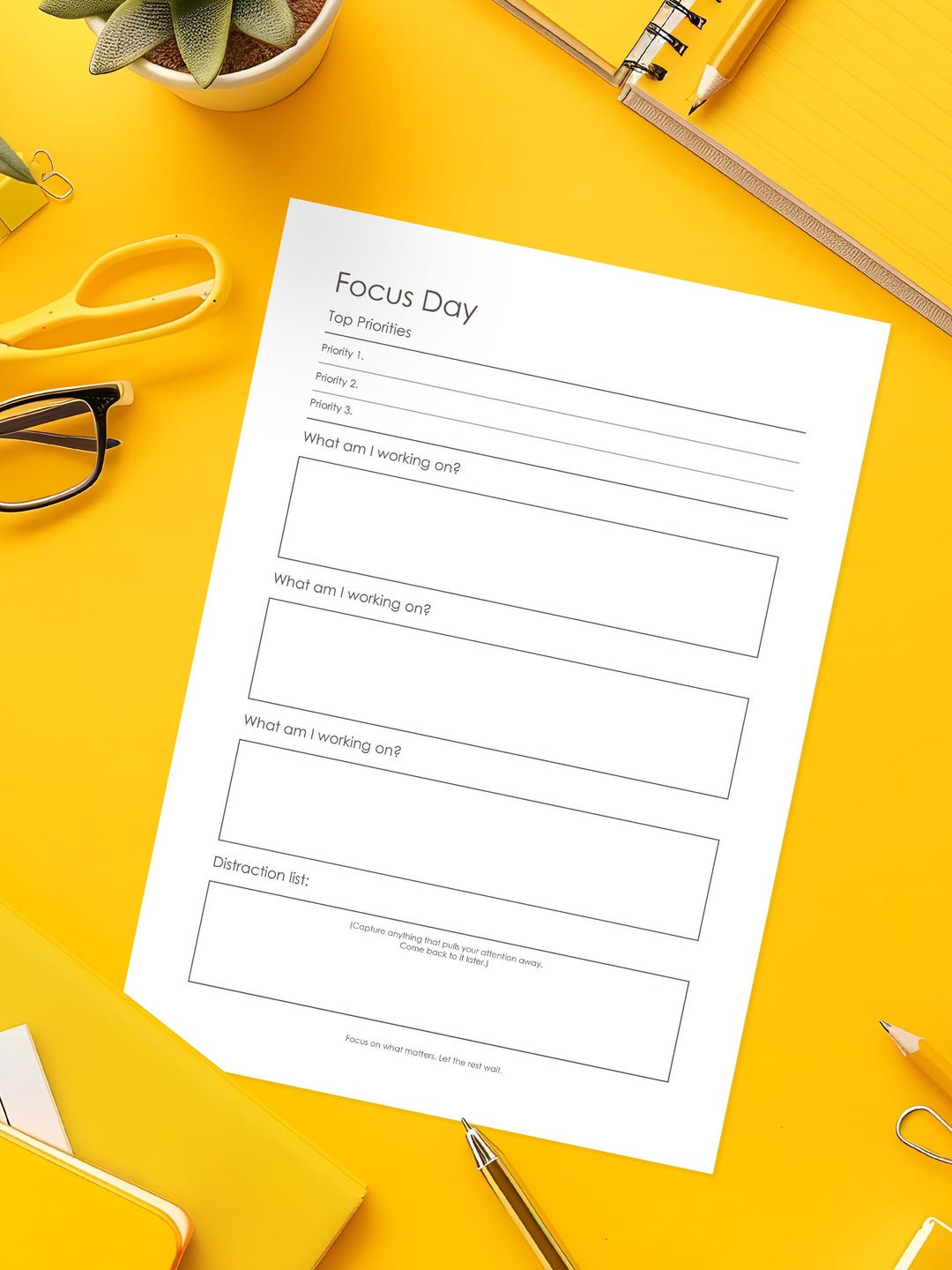 Using Workday Worksheet For Visualisation Workday Planner Pack | Printable Daily Planner PDF | Focus ...