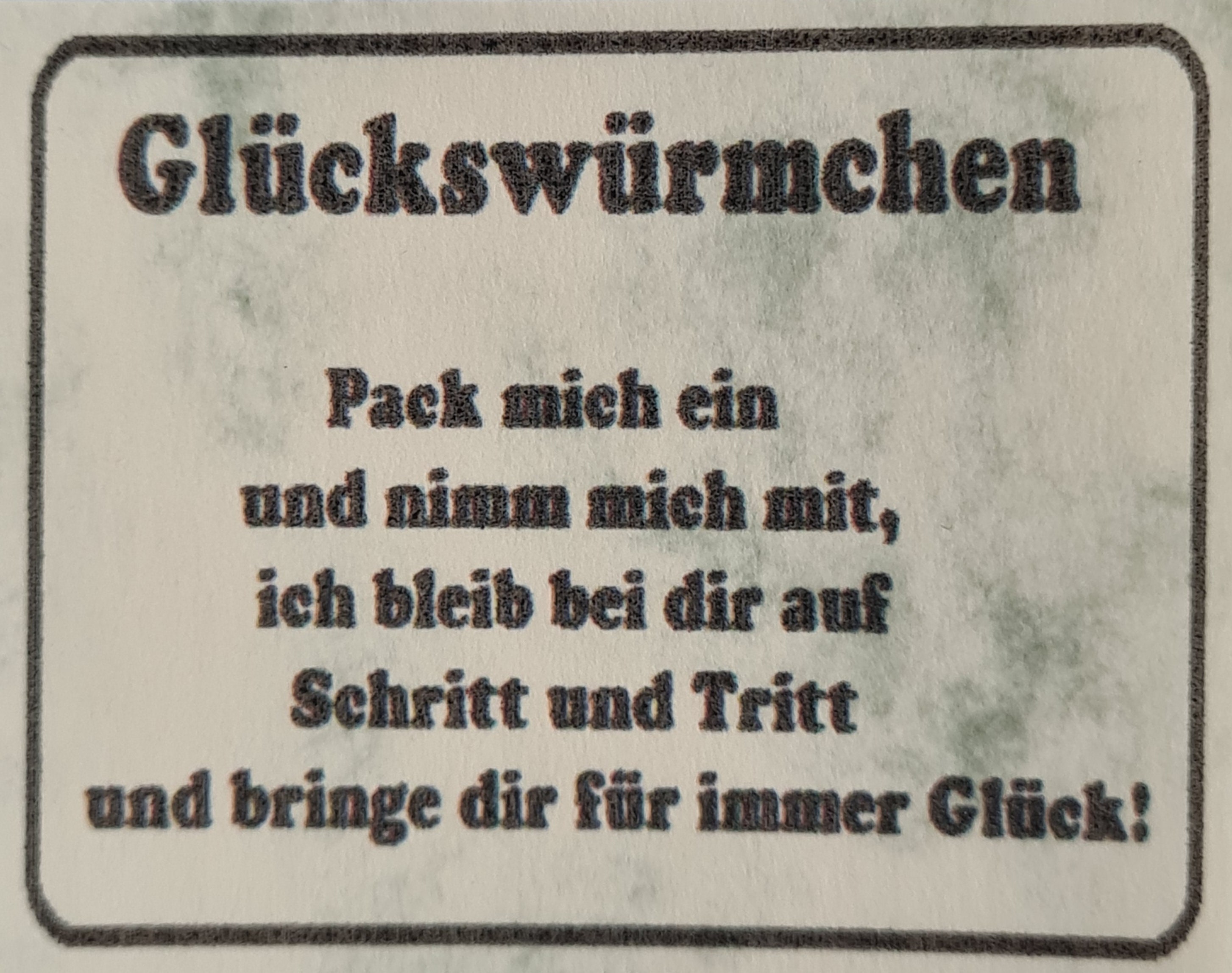 Glückswürmchen mit Spruch und Organzasäckchen Etsy.de