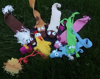 Crochet animal bookmarks