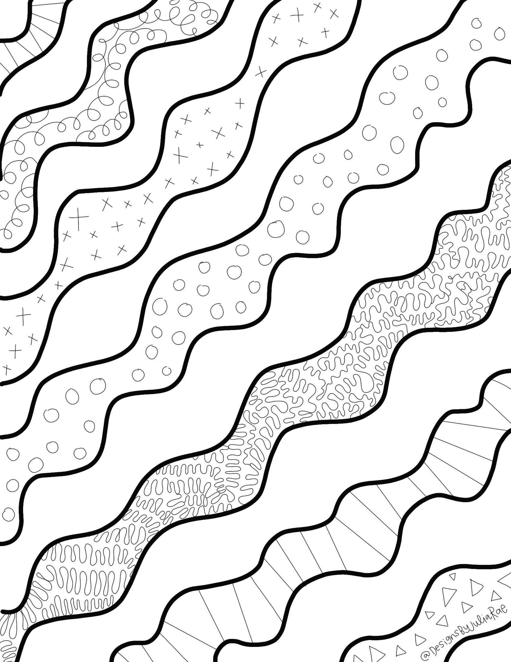 Wiggly Lines Coloring Page - Etsy