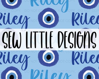 Name File - Blue Evil Eye Names - Digital Download