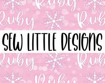 Name File - Pink Snowflakes - Digital Download