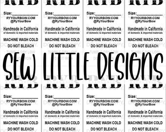 Personalized Fold‑Over Clothing Tag Seamless – Printable Labels - Sewing