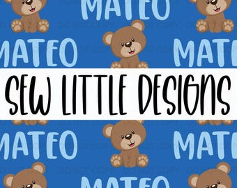 Name File - Blue Teddy Bears - Digital Download