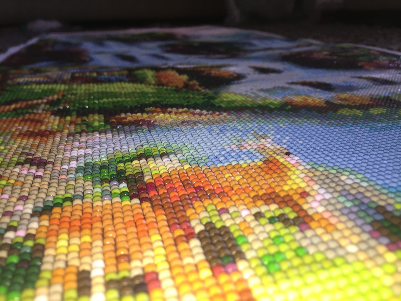 Finished Diamond painting Beautiful waterfall Etsy