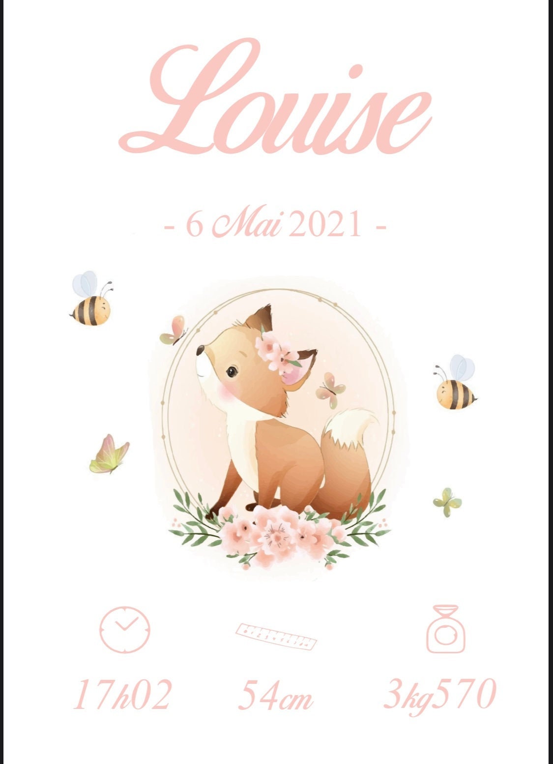 Affiche Naissance Cadre Naissance