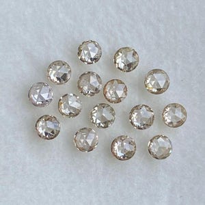 Natural Brown Champagne Diamonds | 15 Pcs Round Rose Cut Loose Stones (1.67 CTW)