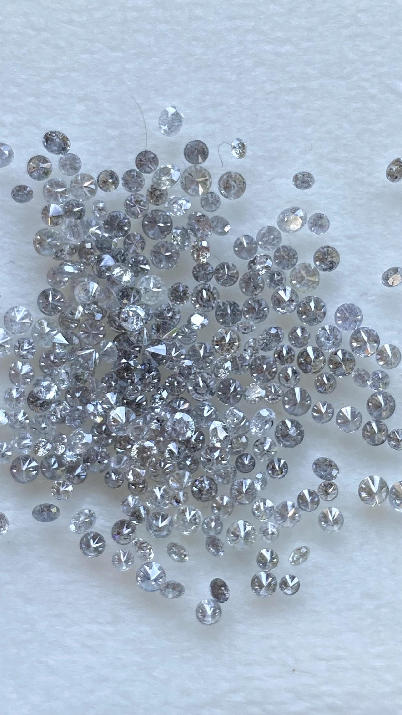 Salt and Pepper Diamonds Lot | Natural Round Cut Diamond Melee | Rustic ...