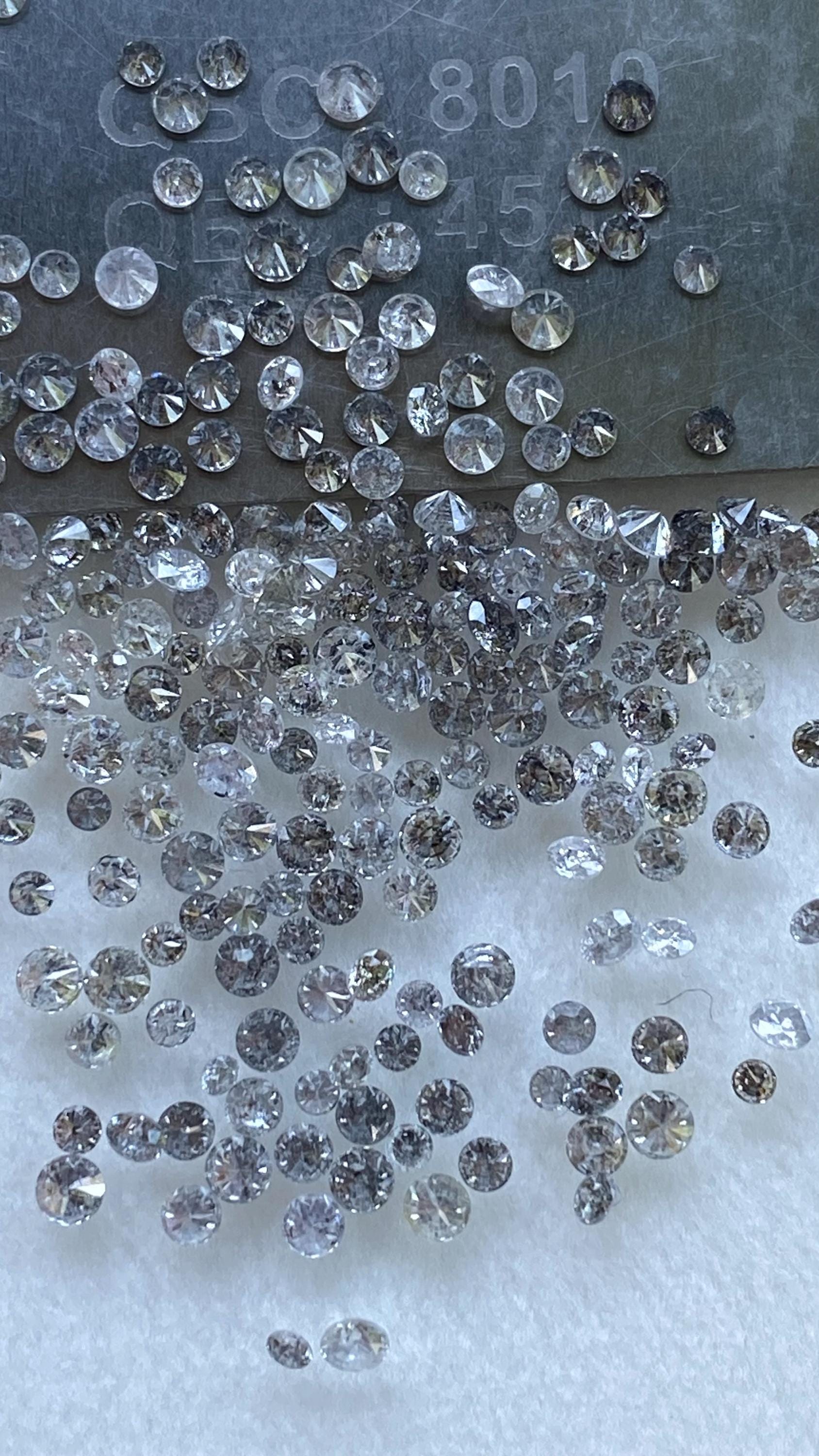 Salt and Pepper Diamonds Lot | Natural Round Cut Diamond Melee | Rustic ...