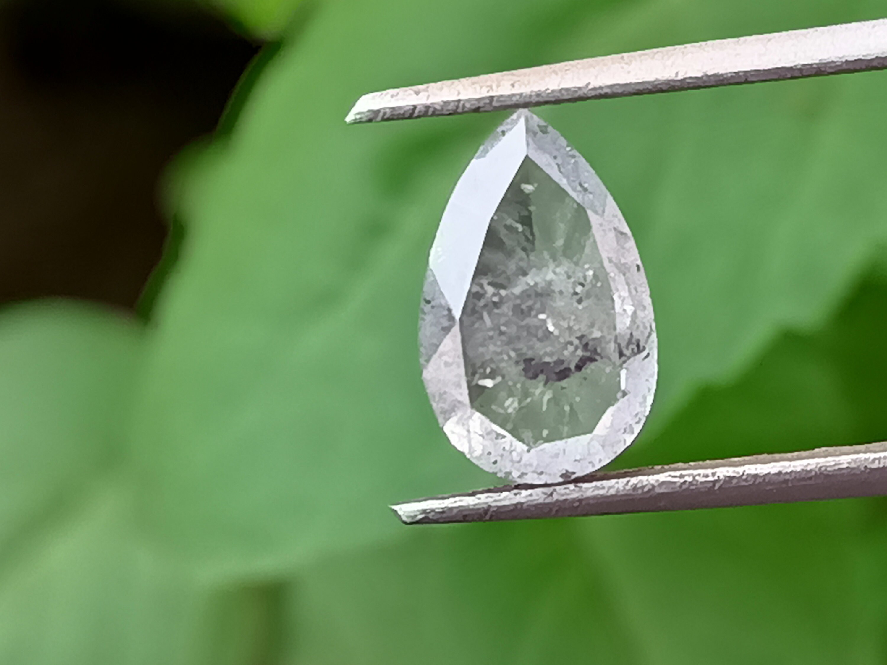 2.11 CT Salt And Pepper Diamond Pear Shape Diamond Best Etsy