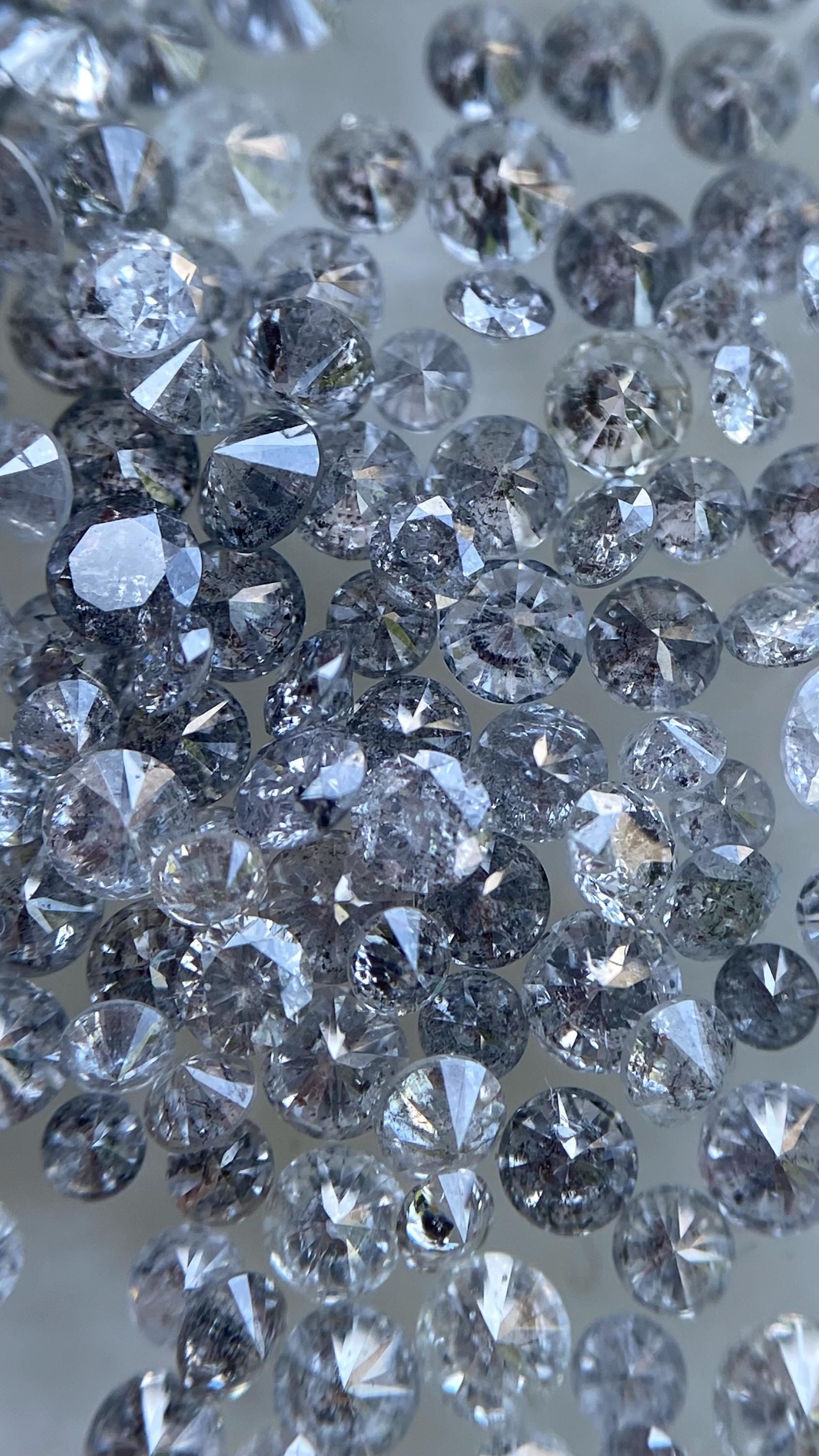 Salt and Pepper Diamonds Lot | Natural Round Cut Diamond Melee | Rustic ...