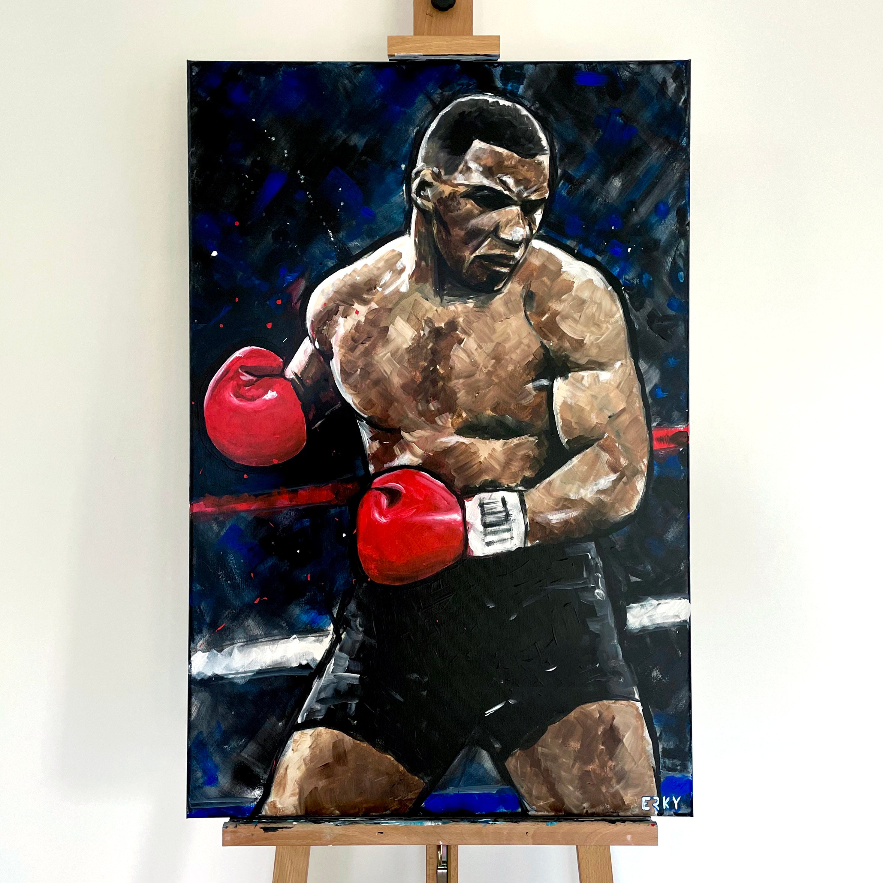 Mike Tyson Acrylic Painting 90x60cm Boxing Fight pic picture