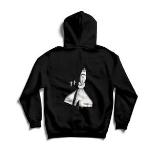Spaceship Graphic Hoodie: Cotton Blend Outer Space Design
