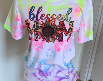 Blessed Mom Hand dyed shirt!