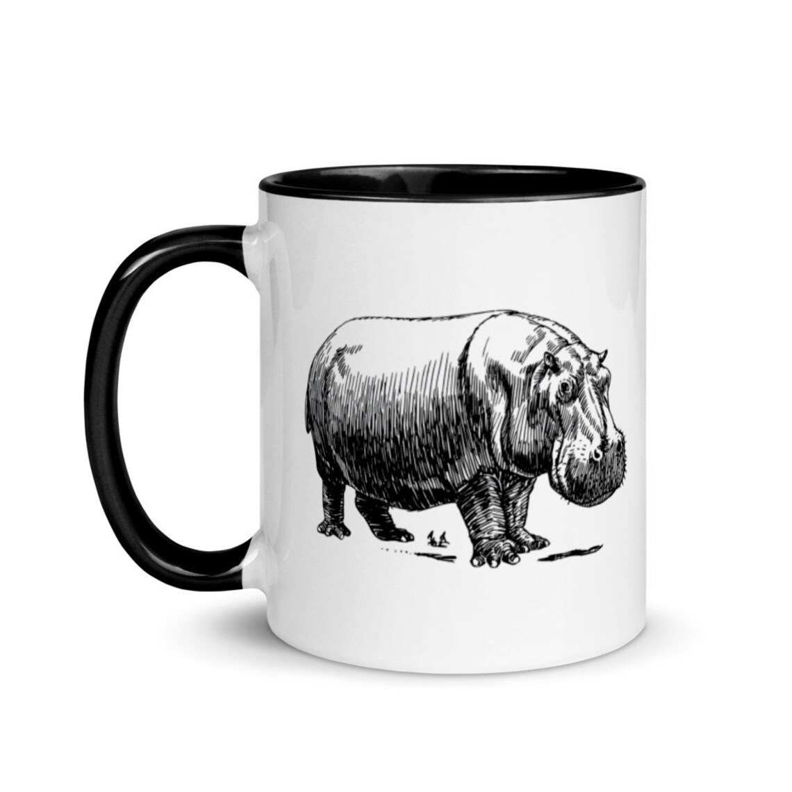 Hippopotamus Mug with Color Inside Hippo Lover Free Etsy